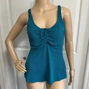 NWT Amoena Teal Textured Women's Swim Tankini Top